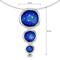 Lunar Universe Drop Necklace in Midnight Gold Enamel by Sheila Fleet Jewellery