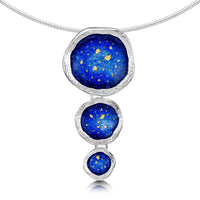 Lunar Universe Drop Necklace in Midnight Gold Enamel by Sheila Fleet Jewellery