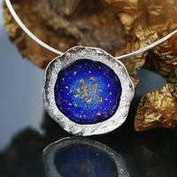 Lunar Universe Occasion Necklace in Midnight Gold Enamel by Sheila Fleet Jewellery