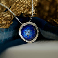 Lunar Universe Pendant Necklace in Midnight Gold Enamel by Sheila Fleet Jewellery