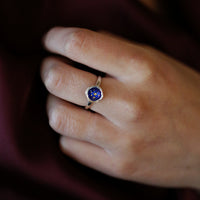 Lunar Universe Petite Ring in Midnight Gold Enamel by Sheila Fleet Jewellery