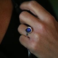 Lunar Universe Small Ring in Midnight Gold Enamel by Sheila Fleet Jewellery