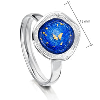 Lunar Universe Small Ring in Midnight Gold Enamel by Sheila Fleet Jewellery