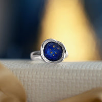 Lunar Universe Small Ring in Midnight Gold Enamel by Sheila Fleet Jewellery