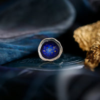 Lunar Universe Ring in Midnight Gold Enamel by Sheila Fleet Jewellery