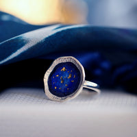 Lunar Universe Ring in Midnight Gold Enamel by Sheila Fleet Jewellery