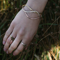 Tidal 3-part Bangle in 9ct Yellow, White & Rose Gold by Sheila Fleet Jewellery