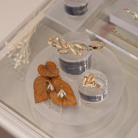 Seasons Gold Leaves Bangle in 9ct Yellow, White & Rose Gold by Sheila Fleet Jewellery