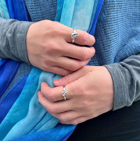 Groatie Buckie Large Shell Ring in Sterling Silver