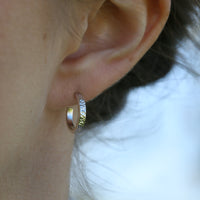 Matrix Huggie Hoop Earrings in Sterling Silver by Sheila Fleet Jewellery