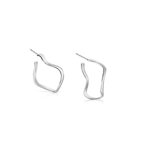 Tidal Small Hoop Earrings in Sterling Silver by Sheila Fleet Jewellery
