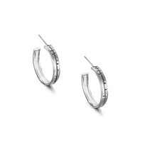 Ogham Hoop Earrings in Sterling Silver by Sheila Fleet Jewellery