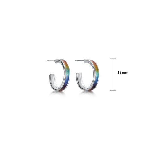 Halo Huggie Hoop Earrings in Rainbow Enamel by Sheila Fleet Jewellery