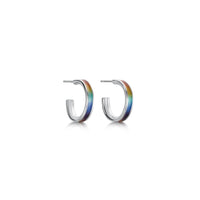 Halo Huggie Hoop Earrings in Rainbow Enamel by Sheila Fleet Jewellery