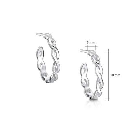 Celtic Twist Hoop Earrings in Sterling Silver by Sheila Fleet Jewellery