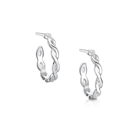 Celtic Twist Hoop Earrings in Sterling Silver by Sheila Fleet Jewellery