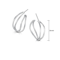 Wave Hoop Earrings in Sterling Silver by Sheila Fleet Jewellery