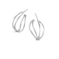 Wave Hoop Earrings in Sterling Silver by Sheila Fleet Jewellery