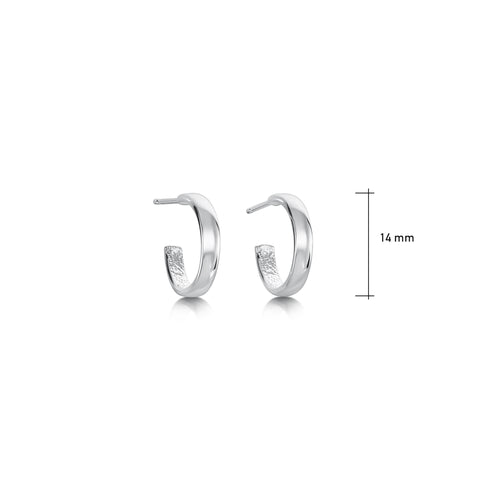 Wave Surfers Huggie Hoop Earrings in Sterling Silver by Sheila Fleet Jewellery