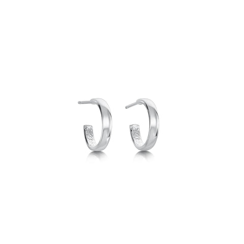 Wave Surfers Huggie Hoop Earrings in Sterling Silver by Sheila Fleet Jewellery