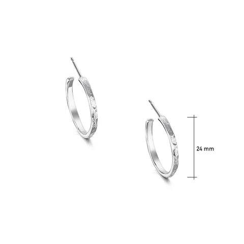 Matrix Hoop Earrings in Sterling Silver by Sheila Fleet Jewellery