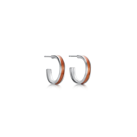 Halo Huggie Hoop Earrings in Orange Enamel by Sheila Fleet Jewellery