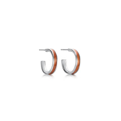 Halo Huggie Hoop Earrings in Orange Enamel by Sheila Fleet Jewellery