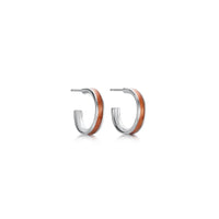 Halo Huggie Hoop Earrings in Orange Enamel by Sheila Fleet Jewellery
