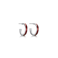 Halo Huggie Hoop Earrings in Red Enamel by Sheila Fleet Jewellery  