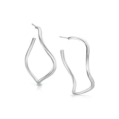 Tidal Large Hoop Earrings in Sterling Silver by Sheila Fleet Jewellery