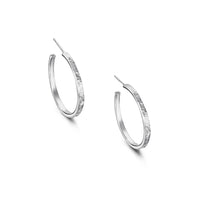 Matrix Large Hoop Earrings in Sterling Silver by Sheila Fleet Jewellery
