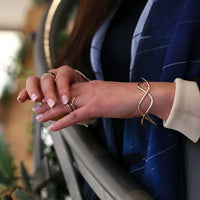 Tidal 2-part Bangle in 9ct Yellow & White Gold by Sheila Fleet Jewellery