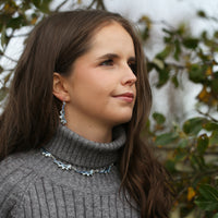 Sea Moss Dress Drop Earrings in Sea Blue Enamel by Sheila Fleet Jewellery