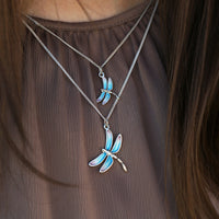 Dragonfly Enamelled Dress Pendant Necklace in Sterling Silver by Sheila Fleet Jewellery