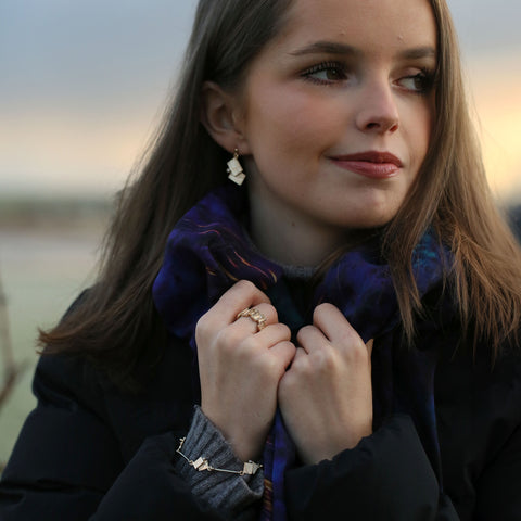 Flagstone 5-link Diamond Bracelet in 9ct Yellow Gold by Sheila Fleet Jewellery