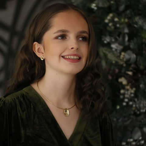 Limpet Necklace with Black & Peach Pearls in 9ct Yellow Gold by Sheila Fleet Jewellery