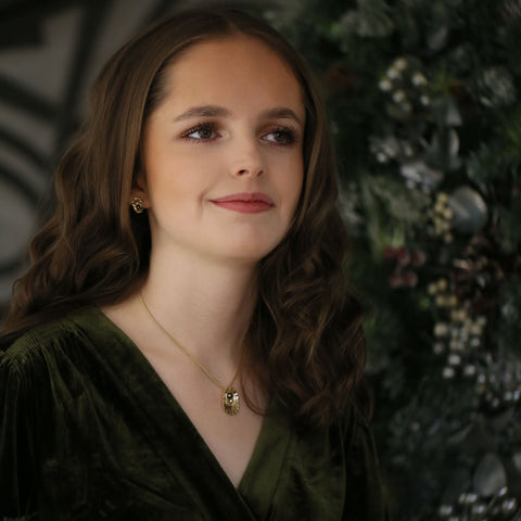 Limpet Large Pendant with Black & Peach Pearls in 9ct Yellow Gold by Sheila Fleet Jewellery