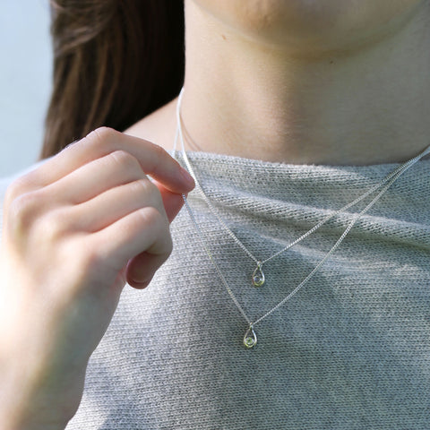 Arctic Stream Cubic Zirconia Petite Droplet Pendant by Sheila Fleet Jewellery