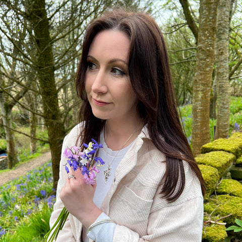 Bluebell 4-flower Pendant Necklace in Pinkbell Enamel