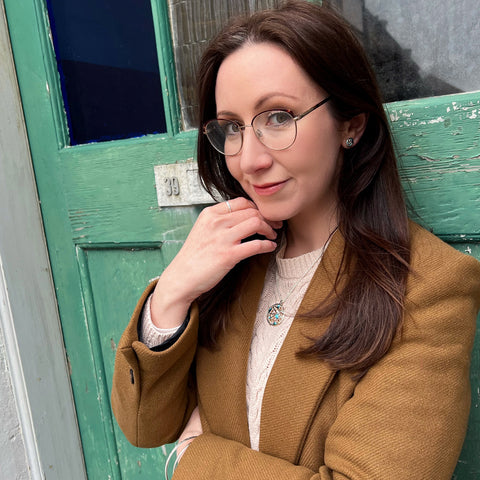 Creel Pendant Necklace in Storm Enamel by Sheila Fleet Jewellery