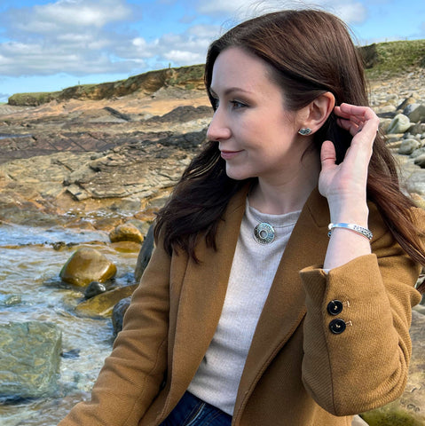 Runic 'Orkney' Small Stud Earrings in Sterling Silver