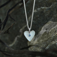 Secret Hearts London Blue Topaz Birthstone Pendant in Crystal Enamel by Sheila Fleet Jewellery