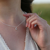 London Blue Topaz Birthstone Petite Droplet Pendant by Sheila Fleet Jewellery