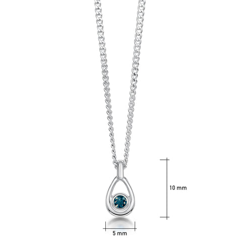 London Blue Topaz Birthstone Petite Droplet Pendant by Sheila Fleet Jewellery