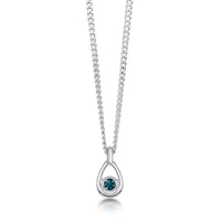 London Blue Topaz Birthstone Petite Droplet Pendant by Sheila Fleet Jewellery