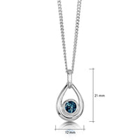 London Blue Topaz Birthstone Droplet Pendant in Sterling Silver by Sheila Fleet Jewellery