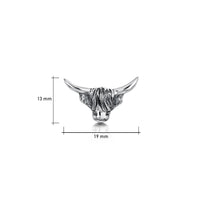 Highland Cow Small Lapel Pin in Sterling Silver by Sheila Fleet Jewellery