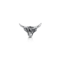 Highland Cow Small Lapel Pin in Sterling Silver by Sheila Fleet Jewellery