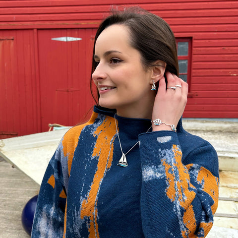 Orkney Yole Drop Earrings in Tempest Enamel