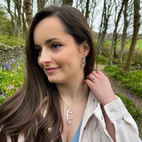 Bluebell 3-flower Dress Pendant Necklace in Pinkbell Enamel